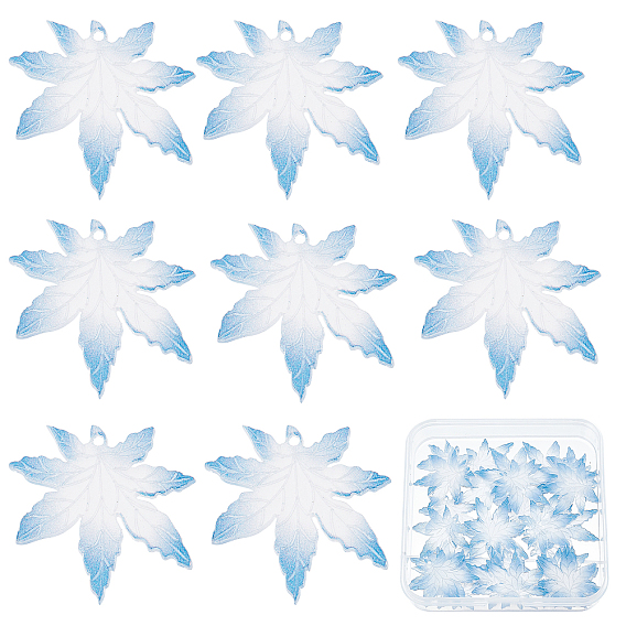 Transparent Printed Acrylic Pendants, Maple Leaf