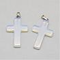 Opalite Pendants, with Iron Findings, Cross