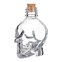 Glass Bottle, with Cork Plug, Skull
