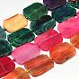 Dyed Natural Agate Rectangle Beads Strands