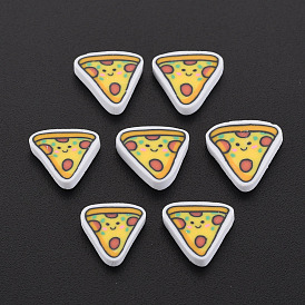 Hechos a mano de la arcilla del polímero cabujones, Rebanadas de arcilla polimérica para manualidades con resina y proyectos de bricolaje., Pizza