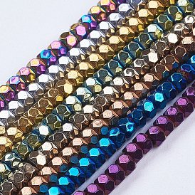 Electroplate Non-Magnetic Synthetic Hematite Beads Strands, Faceted, Rondelle