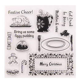 Clear Silicone Stamps, for DIY Scrapbooking, Photo Album Decorative, Cards Making, Stamp Sheets, Christmas Dinner