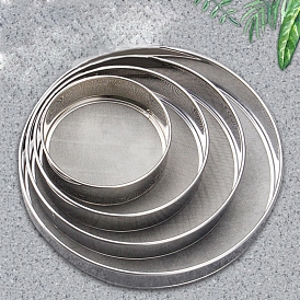 Stainless Steel Sifter Round Flour Sieve for Baking Straining Powdering, Flat Round