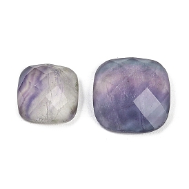 Natural Colorful Fluorite Cabochons, Square, Faceted