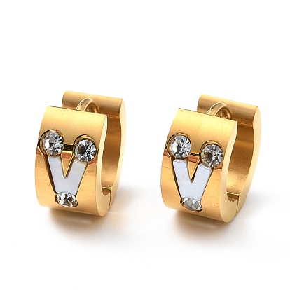 Gold Letter V Earrings Stud, Designer Gold V Earrings