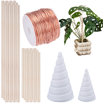 Cone Plastic Coil Winding Fixture, with Copper Wire and Wood Sticks