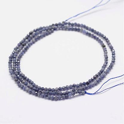 Natural Sapphire Gemstone Beads Strands, Faceted, Round