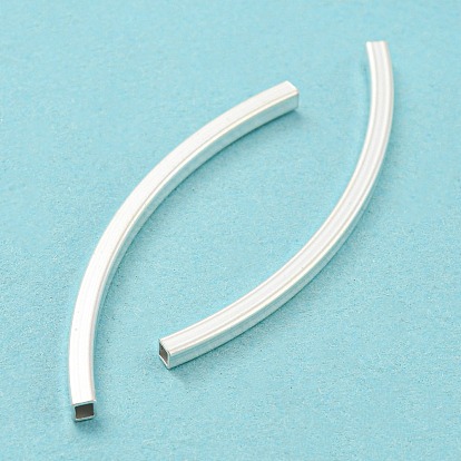 925 Sterling Silver Tube Beads, Curved Tube