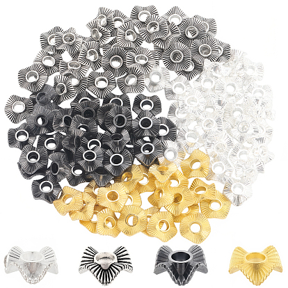 120 шт 4 цвета бусины из сплава тибетского стиля, волна