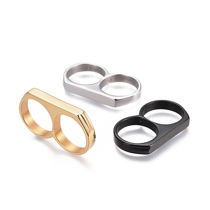 304 Stainless Steel Finger Rings, Double Rings
