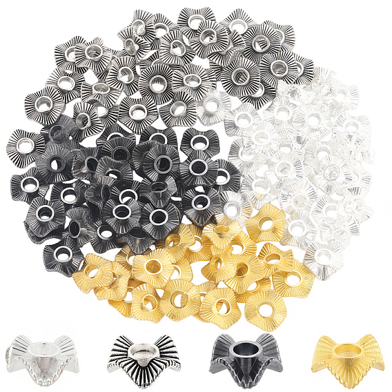 120 шт 4 цвета бусины из сплава тибетского стиля, волна