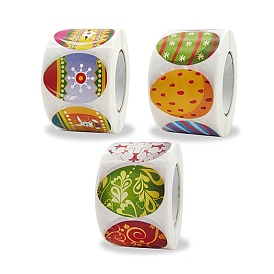 8 motifs papier thème de Pâques autocollants autocollants œufs de Pâques, pour la décoration de scellage de cadeaux, couleur mixte