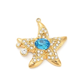 304 подвески из нержавеющей стали, со стразами, морская звезда