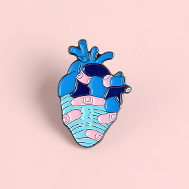 Heart-shaped Cartoon Enamel Pin for Broken Heart Wounds