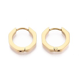 Серьги из 304 нержавеющей стали, восьмиугольник, ионное покрытие (ip)