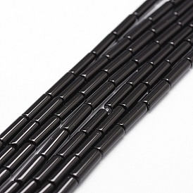 Бусины из натурального черного оникса, класс А, окрашенная и подогревом, колонка