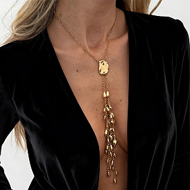 Регулируемые ожерелья-лариаты из сплава, железа и пластика CCB в форме капли с кисточкой для женщин