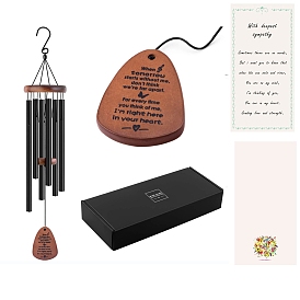 Kit de fabrication de décoration de pendentif suspendu, carillon à vent en bois, bricolage, colonne et larme avec mot