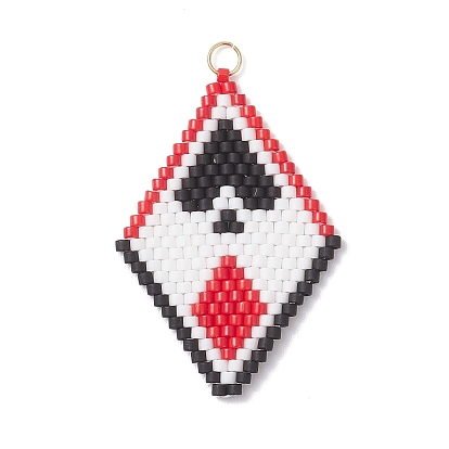 Подвески из стеклянного бисера Miyuki Delica с имитацией бисера, с 304 кольцами из нержавеющей стали