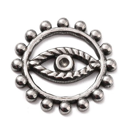 304 Stainless Steel Filigree Joiners Links, Sun with Eye
