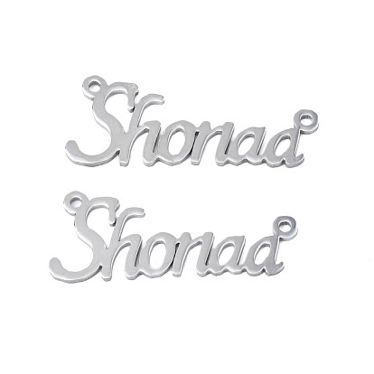 304 Stainless Steel Connector Charms, Word Shonnaa