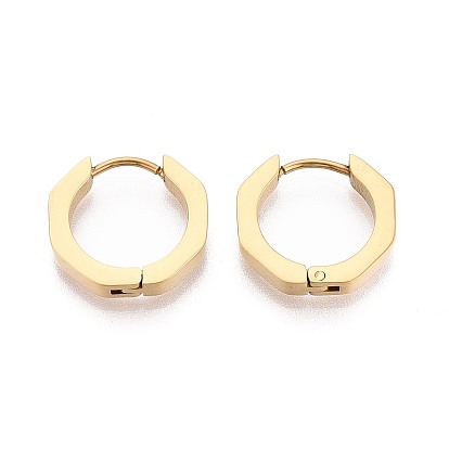 Серьги из 304 нержавеющей стали, восьмиугольник, ионное покрытие (ip)