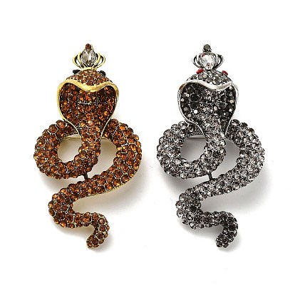 Брошь-булавка в виде змеи со стразами, значок из сплава для рюкзака