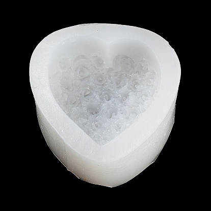 Valentine's Day Heart & Rose DIY Silicone Molds, Fondant Molds, Resin Casting Molds, for Chocolate, Candy, UV Resin & Epoxy Resin Craft Making