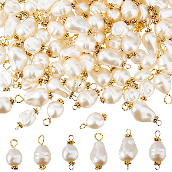 60 шт. 6 стили из АБС-пластика с 304 подвесками из нержавеющей стали и подвесками-соединителями, самородки и слезинки