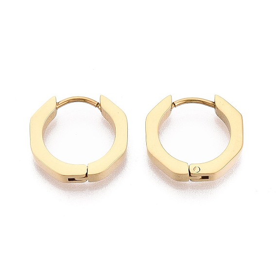 Серьги из 304 нержавеющей стали, восьмиугольник, ионное покрытие (ip)