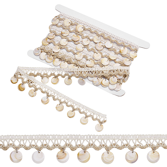 3.3 ярдов полиэстеровой бахромы кружевной ленты, с отделкой из смолы