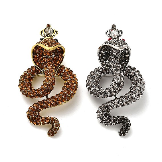 Брошь-булавка в виде змеи со стразами, значок из сплава для рюкзака