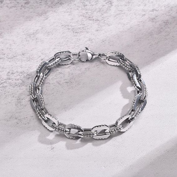 Браслеты из нержавеющей стали с двойными цепочками для мужчин