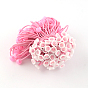 Hair Accessories Elastic Fibre Hair Ties, Ponytail Holder, with Acrylic Beads, 170x2mm, about 100pcs/bundle