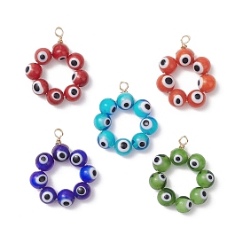 Круглые подвески из бисера ручной работы от сглаза