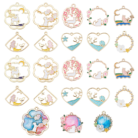 Подвески из эмали и сплава, разнообразные, светлое золото и золотой