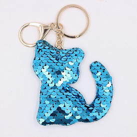 Sparkling Keychain for Cat Lovers: Cute Glittery Charm for Women's Bags and Car Keys