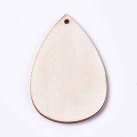 Colgantes de madera en blanco sin terminar, lágrima, para la fabricación de la joyería diy