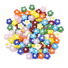 Perles lampwork, perles au chalumeau, faits à la main, fleur