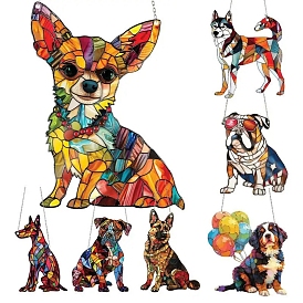 Acrylic Window Hanging Ornaments, Dog Suncatcher Home Window Decoration