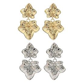 Boucles d'oreilles pendantes en alliage de feuille d'érable