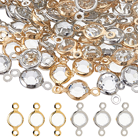 160 шт. 2 цвета латунные подвески-подвески со стразами, плоские круглые ссылки