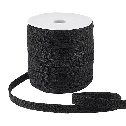 50 Yards Flat Polyester Cord, for Sewing, DIY Craft, with 1Pc Plastic Spool