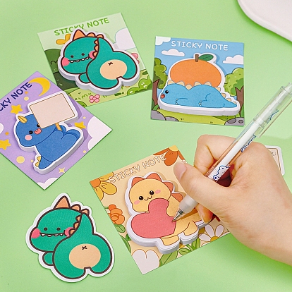 30 Sheets Cartoon Dinosaur Memo Pad Sticky Notes, Sticker Tabs, for Office School Reading