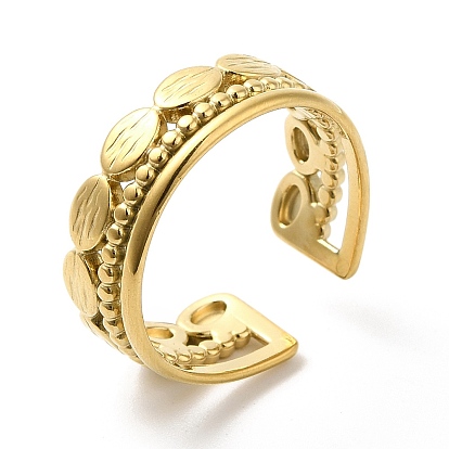 304 anillo de puño abierto ovalado de acero inoxidable para mujer