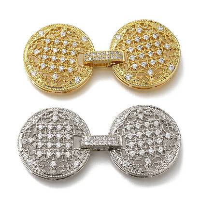 Полка покрытие плоская круглая латунь микропаве прозрачный кубический цирконий складные застежки, долговечный, без свинца и без кадмия