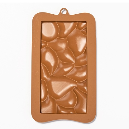 Chocolate Food Grade Silicone Molds, Rectangle with Cobblestone Shaped Pattern, Resin Casting Molds, Epoxy Resin Craft Making