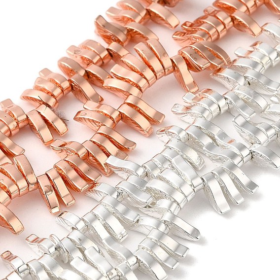 Synthetic Non-Magnetic Hematite Beads Strands, Leaf, Top Drilled
