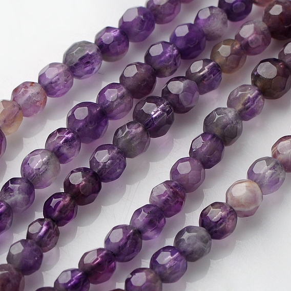 Gemstone Strands, Faceted(128 Facets) Round, Amethyst